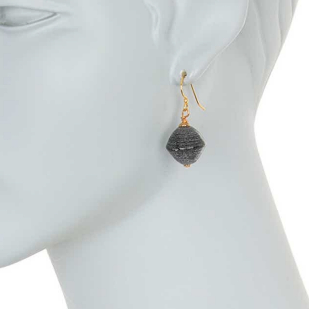 Akola "Annette" Drop Earrings, Onyx - Picture 4 of 9